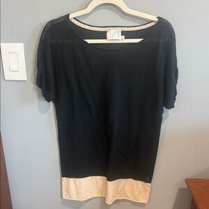 Michael Stars Black and Cream Short Sleeve Tee